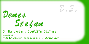 denes stefan business card